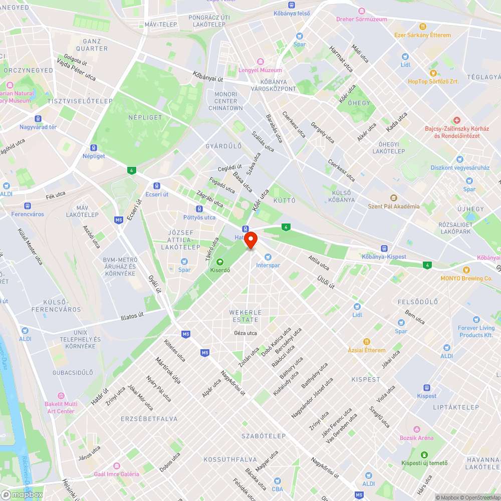 Határ úti kerékpárút és Kifakult KRESZ tábla bejelentés helye