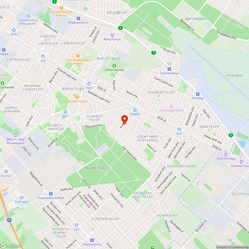 BP18 Halomi út beszakadt út bejelentés helye