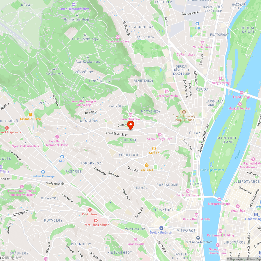 Zöldlomb utca veszélyes gyalogátkelő bejelentés helye