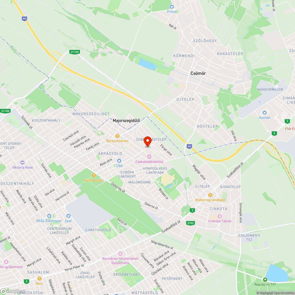 Elhanyagolt növényzet bejelentés helye