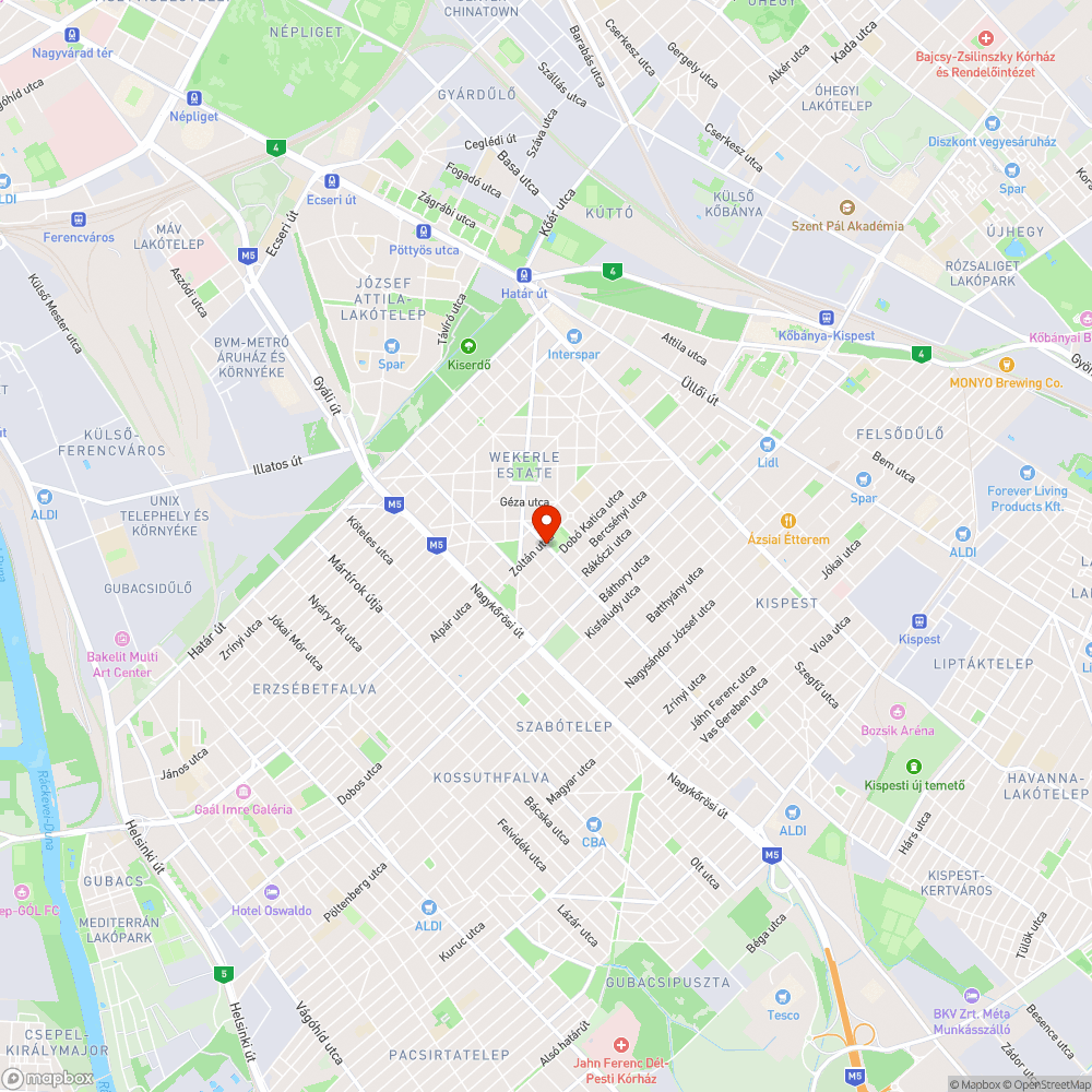 Hiányzó Üveglap - Zoltán Utca bejelentés helye