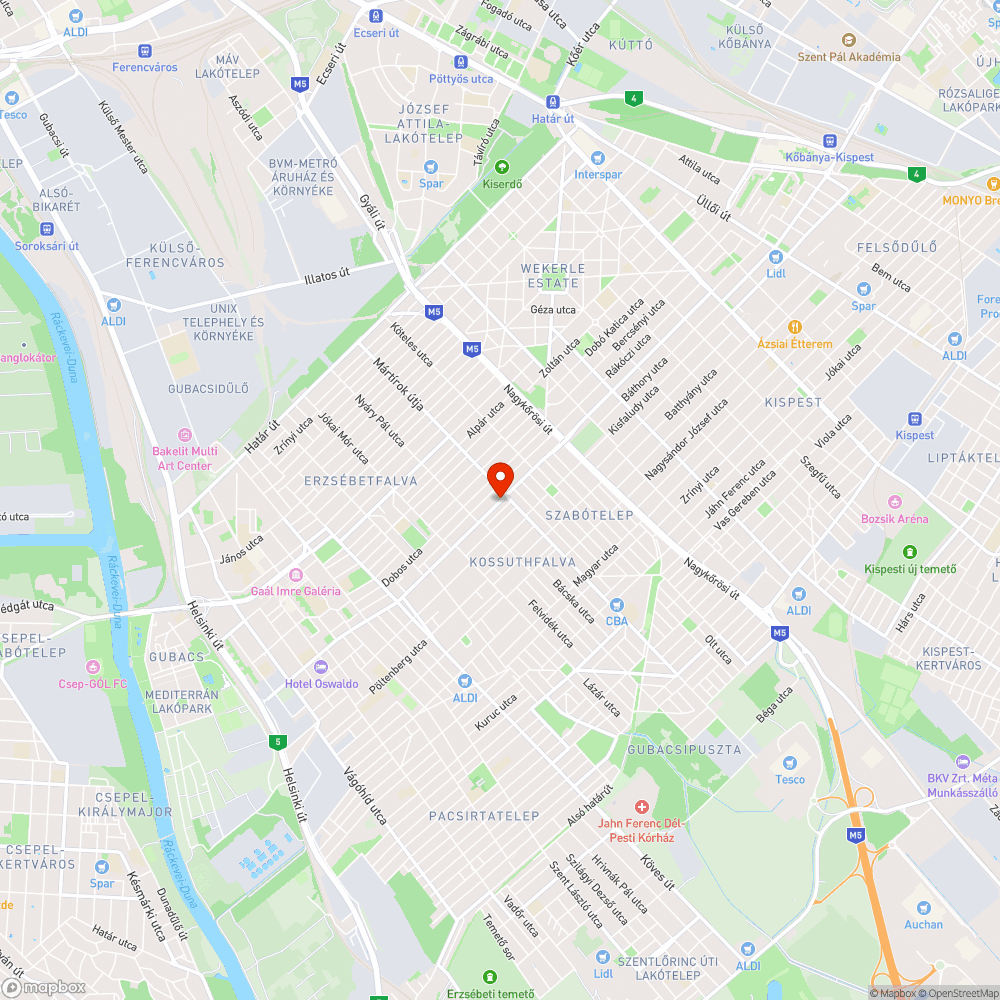 M Mártírok útja (Csepel felé) bejelentés helye