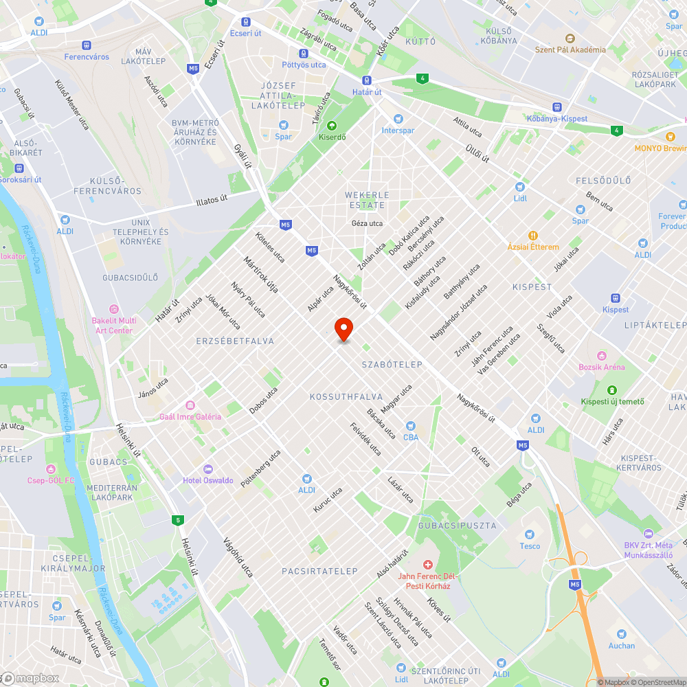 M Zalán utca (Kőbánya felé) bejelentés helye