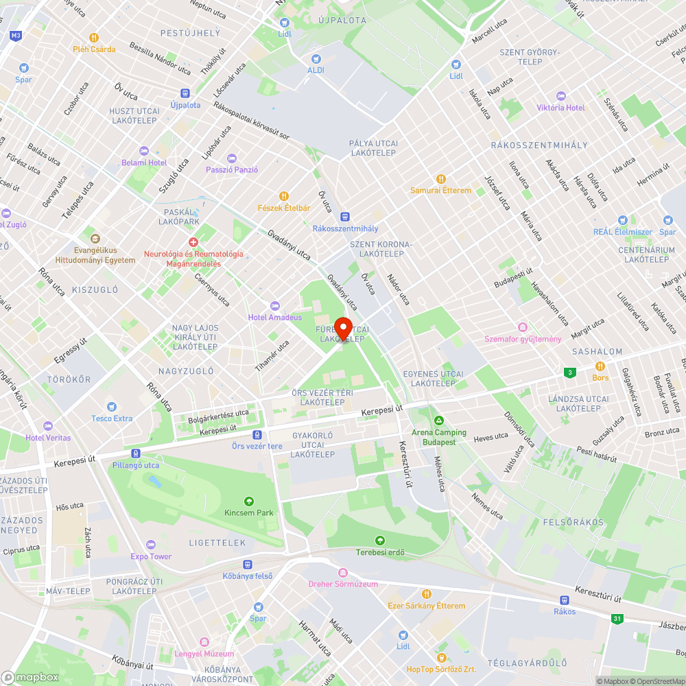 Füredi úti felújítás - balesetveszélyessé váló kereszteződés bejelentés helye