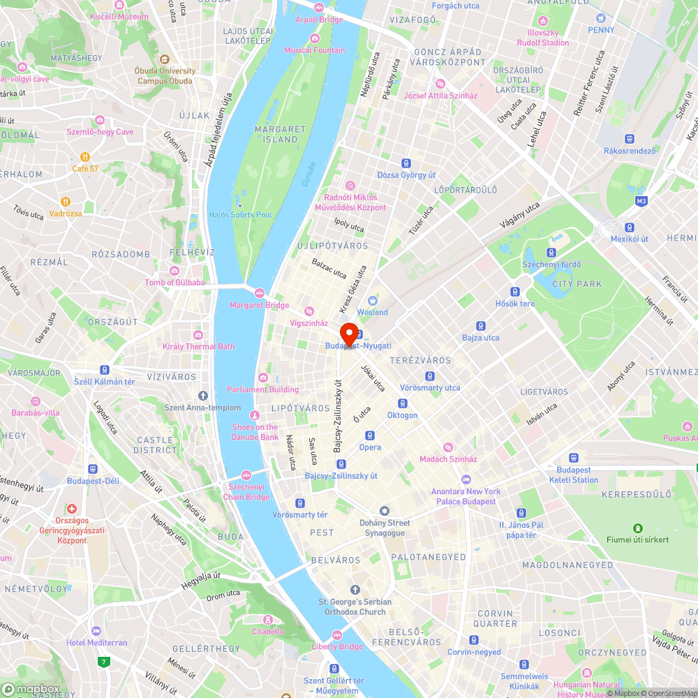 kátyú a Nyugati téri parkolónál 2 bejelentés helye