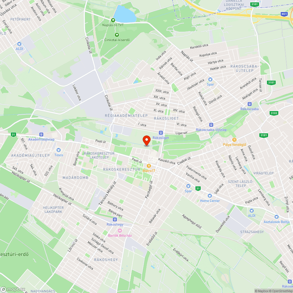 A Rákos-patak mentén bejelentés helye