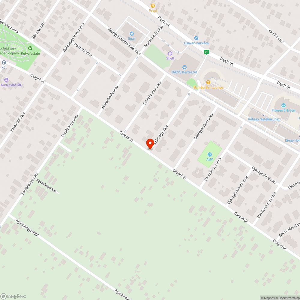 Szétmálló útpadka bejelentés helye