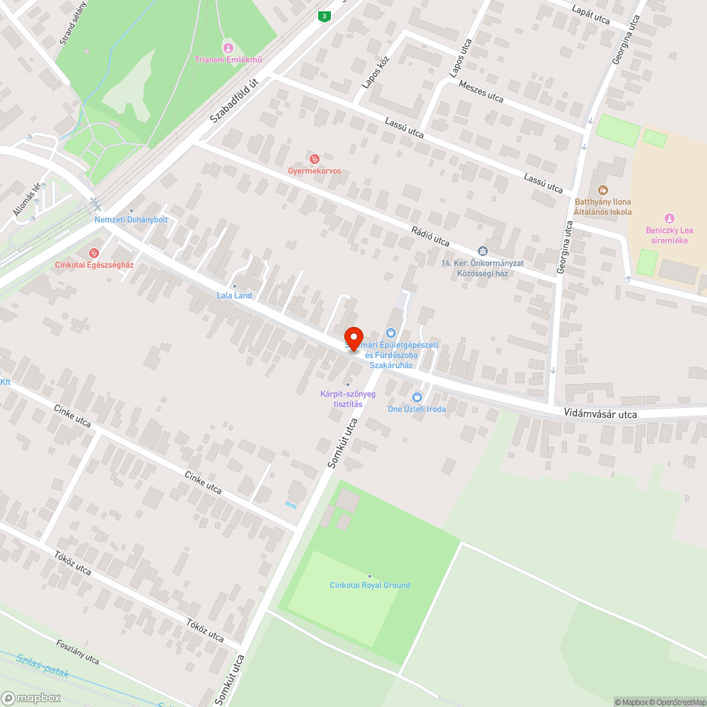 Kidöntött tábla bejelentés helye