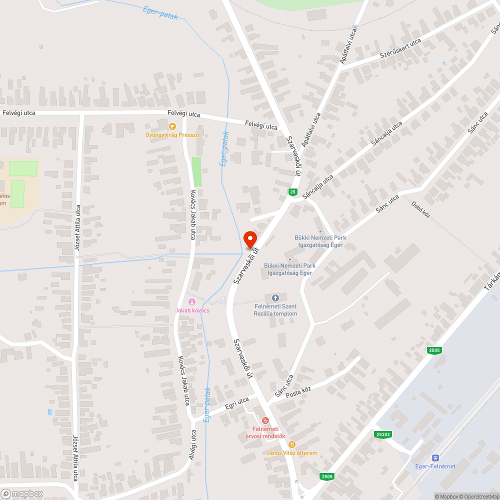 Eger szarvaskői úton hatalmas kátyúk bejelentés helye