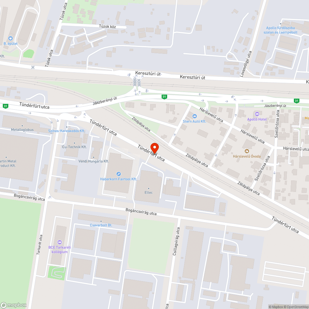Tündérfürt utcai árok bejelentés helye