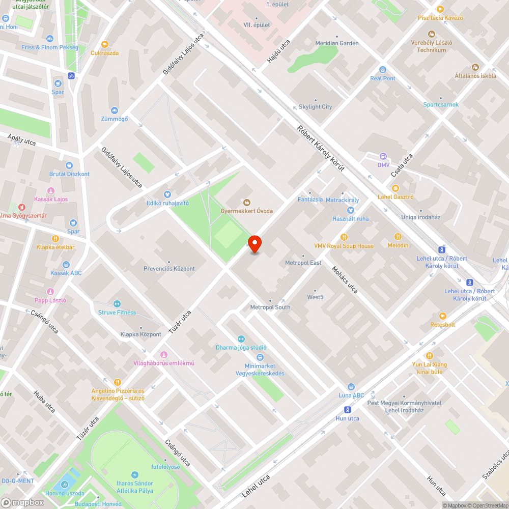 Beszakadt út bejelentés helye