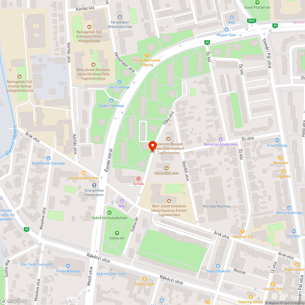 Kátyú az úton bejelentés helye