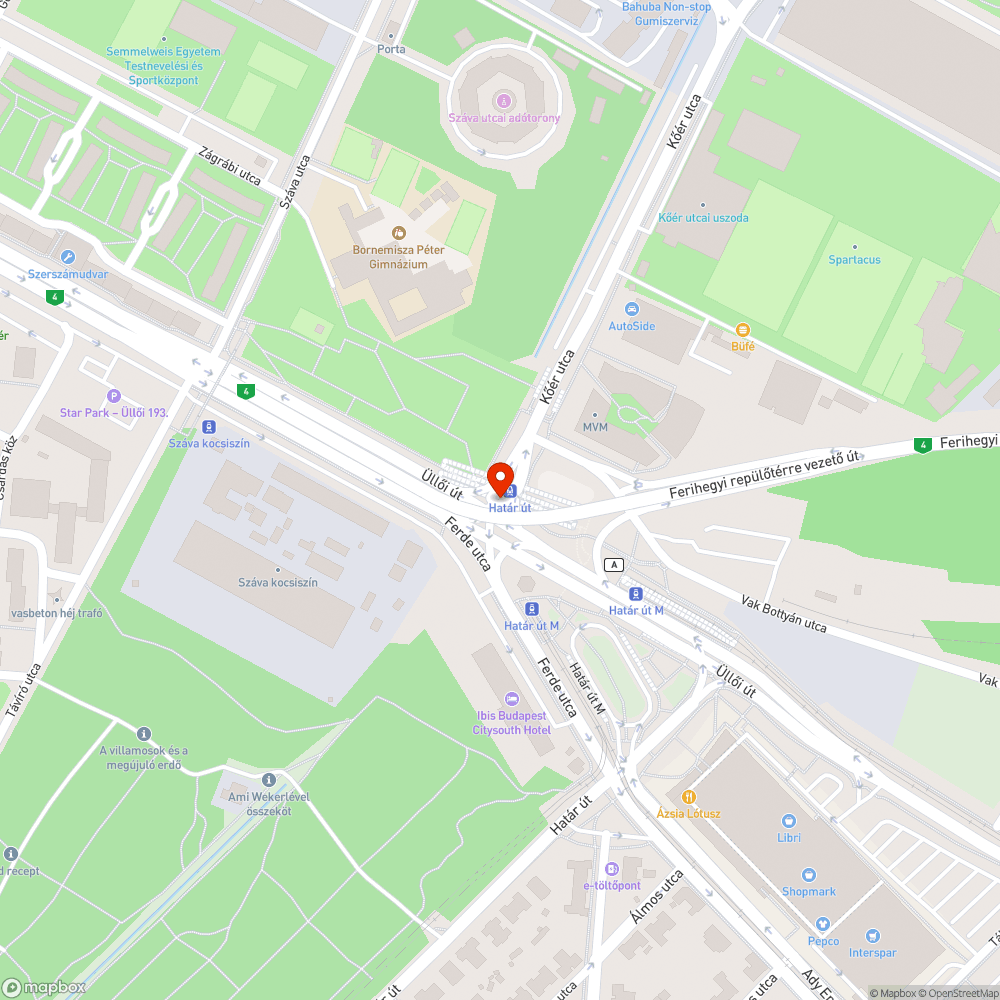 Kerékpárút átvezetése és a gyalogosátkelőhely felfestése hiányzik, lekopott bejelentés helye