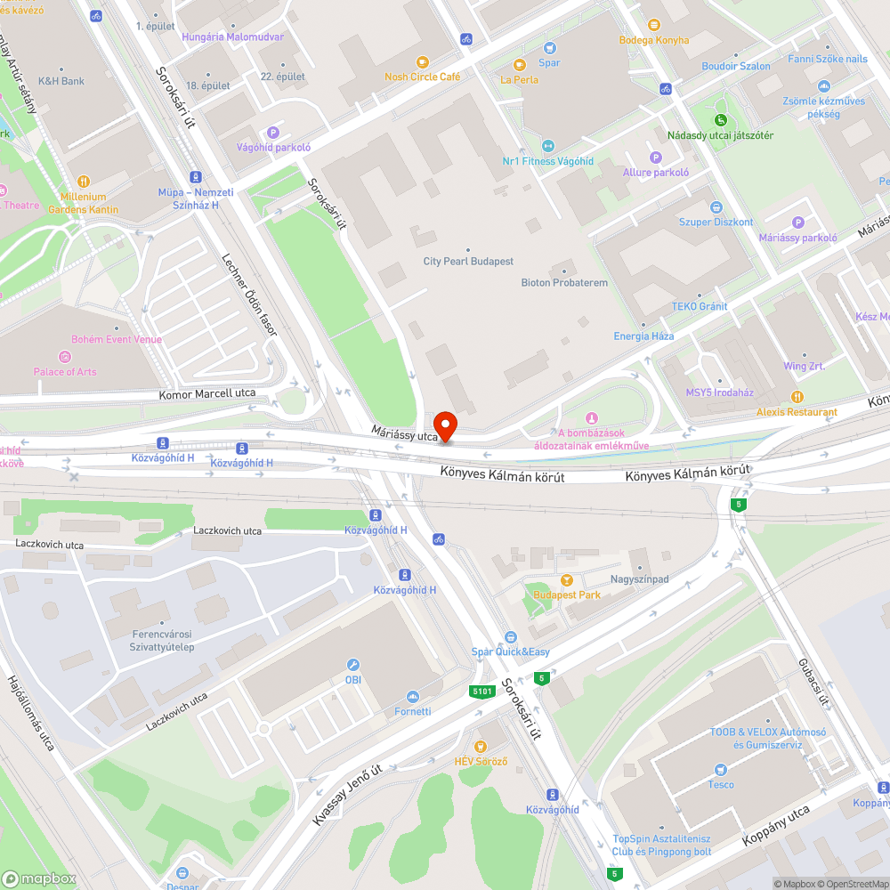 IX. kerület Máriássy utca, Közvágóhíd - veszélyes kerékpárút bejelentés helye