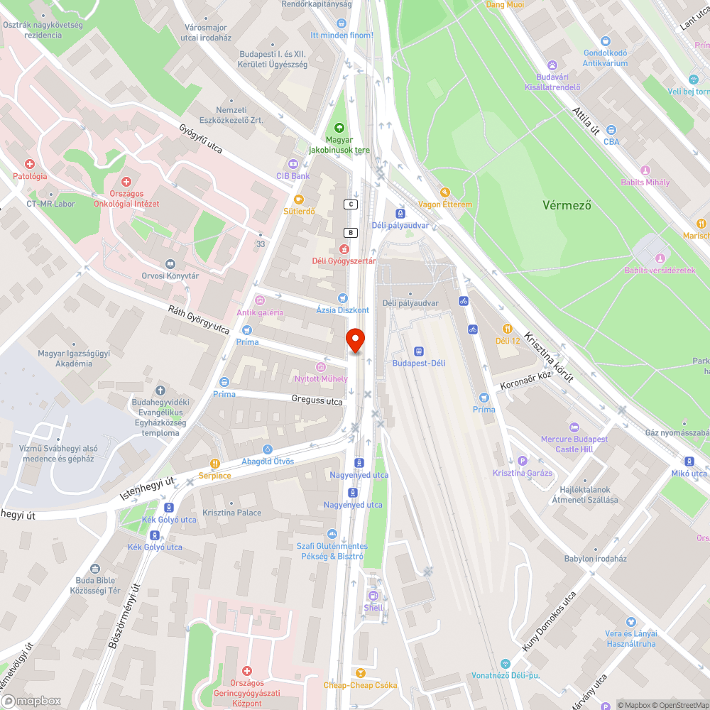 Letarolt pollerek az Alkotás-Ráth György sarkán bejelentés helye