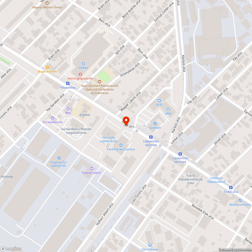 Hiányzó fényterelő - Üllői út 307 bejelentés helye