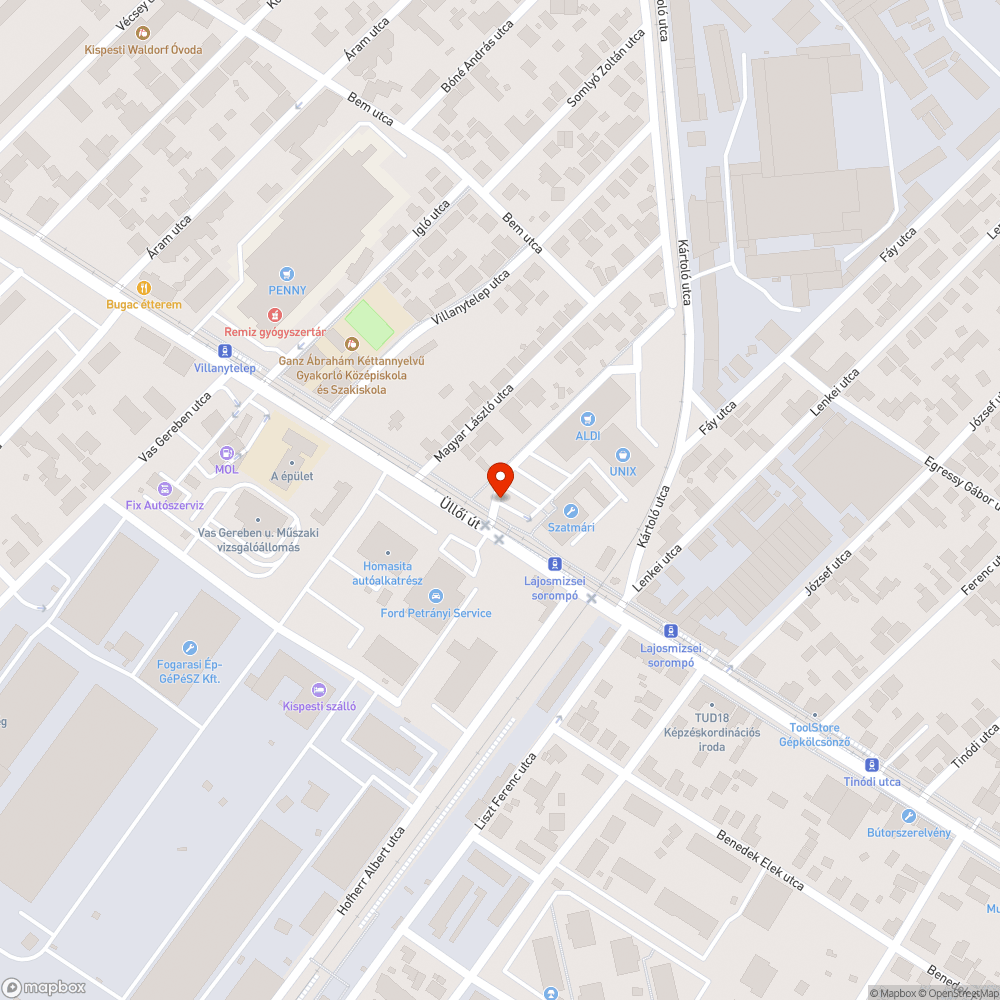 Csúnyán megsérült jelzőtábla a Vasút utcában bejelentés helye