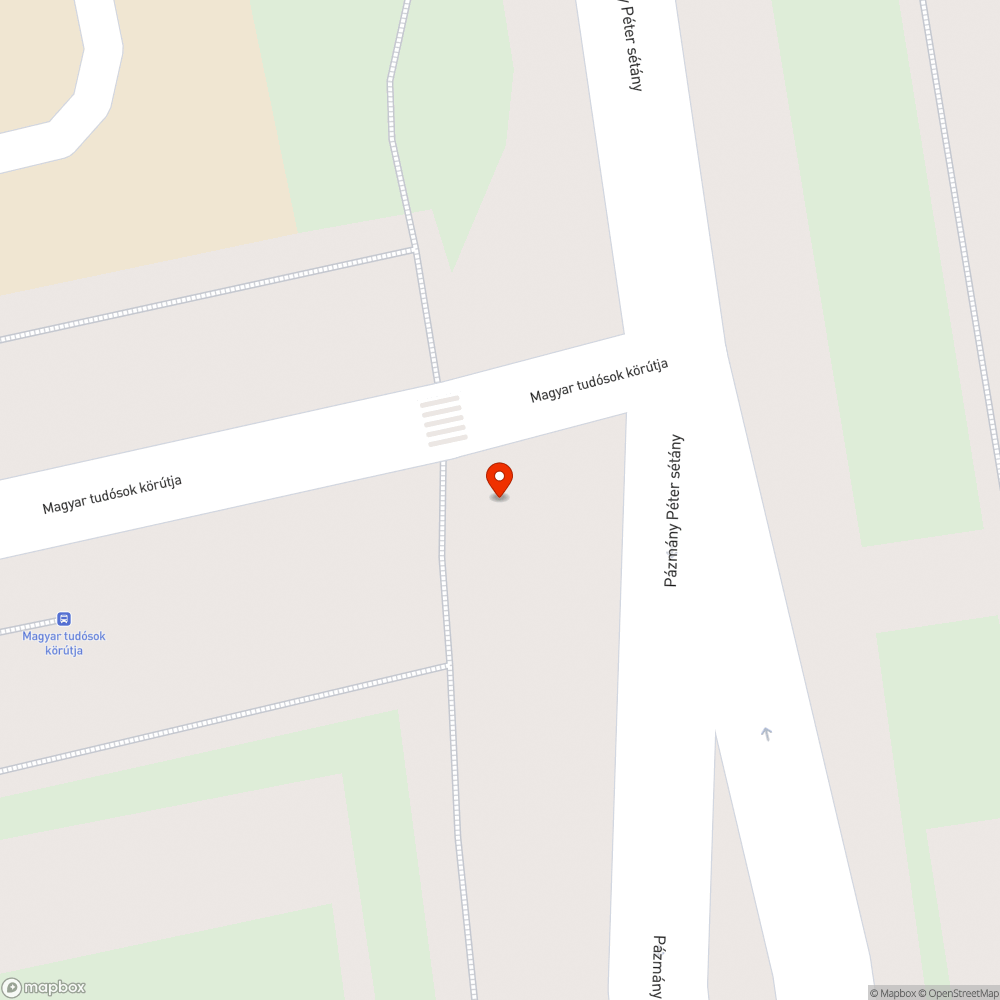 Kidöntött KRESZ tábla Pázmány - Magyar tudósok sarkon bejelentés helye