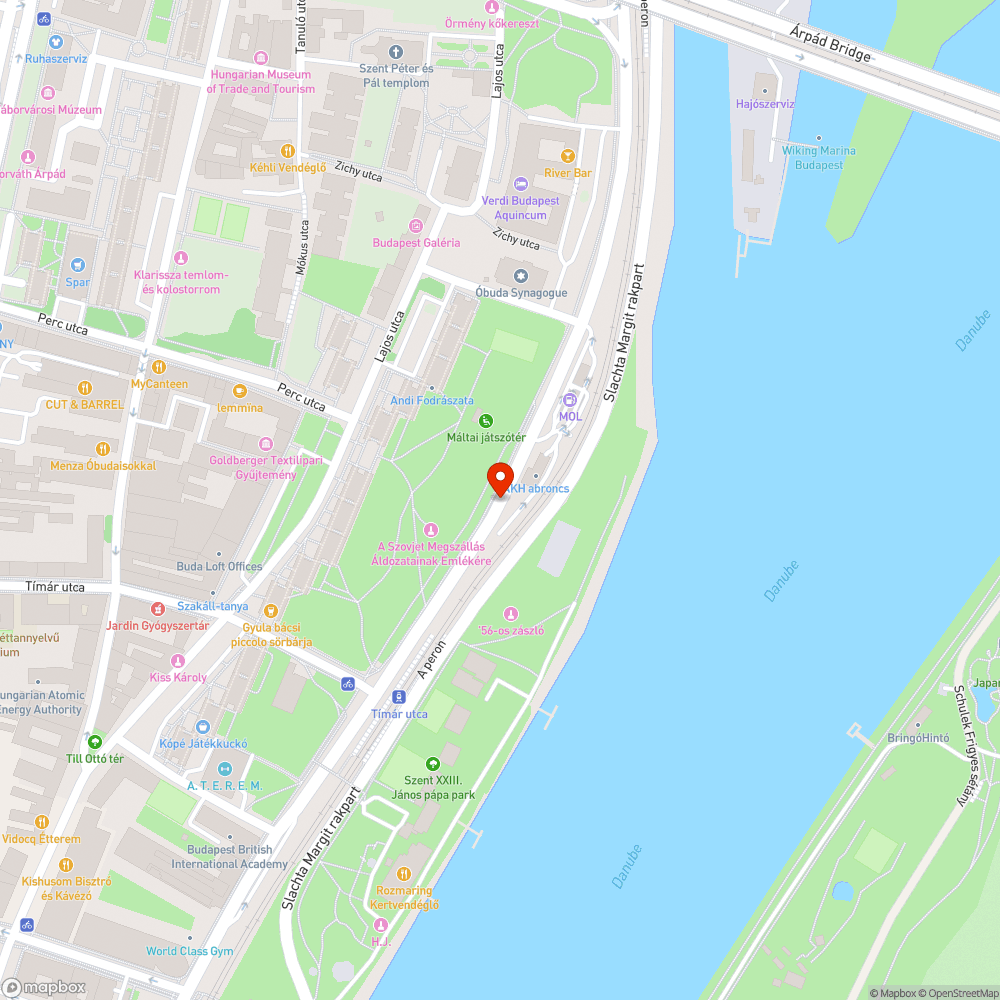 Eurovelo 6 kerékpárút és kivilágítatlan park a Tímár utcánál bejelentés helye