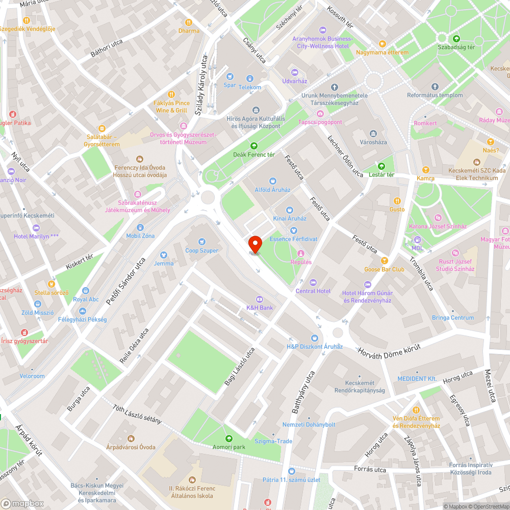 Problémás járdaszakasz a Dobó körút mentén bejelentés helye