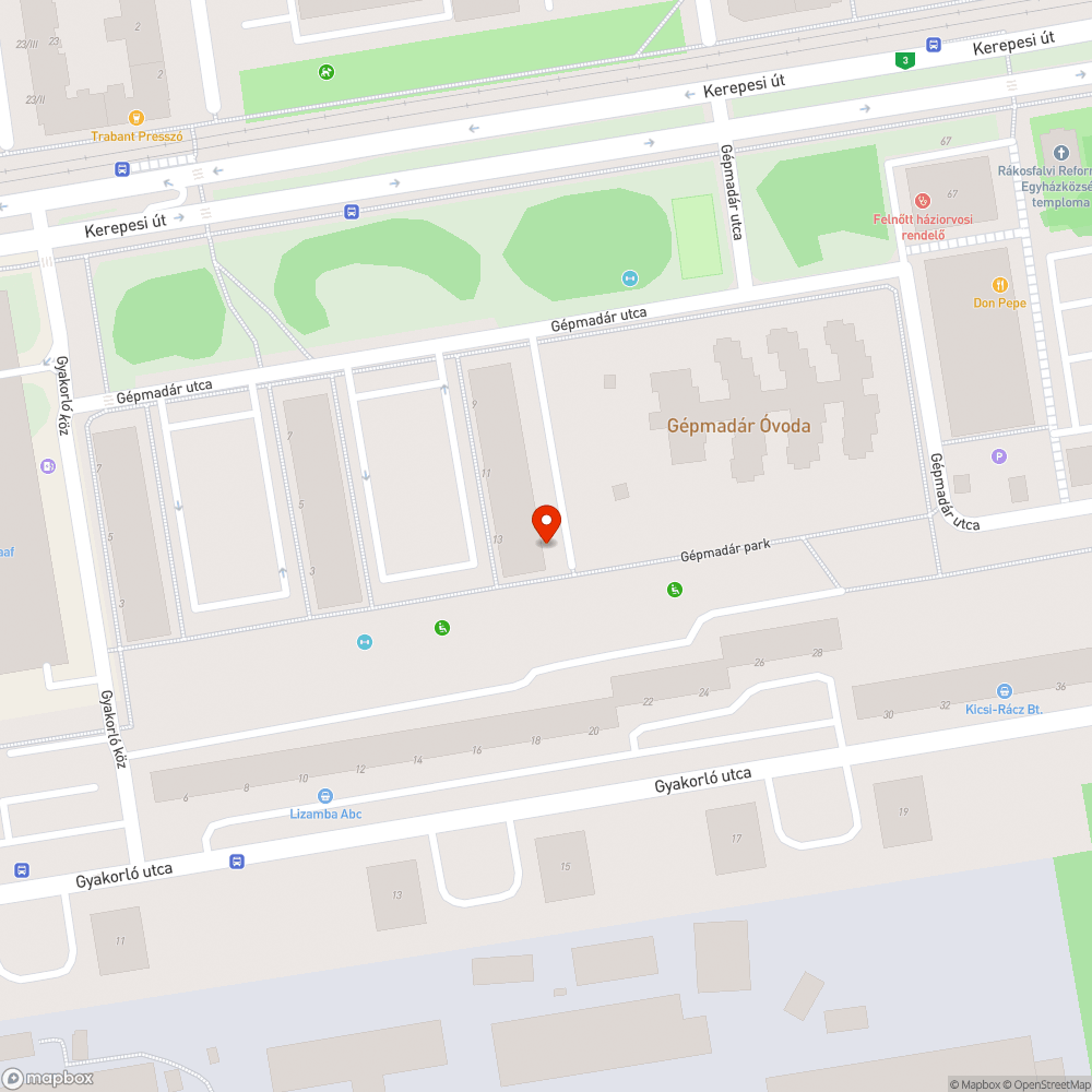 Lehetetlen parkolás, kiszállás bejelentés helye