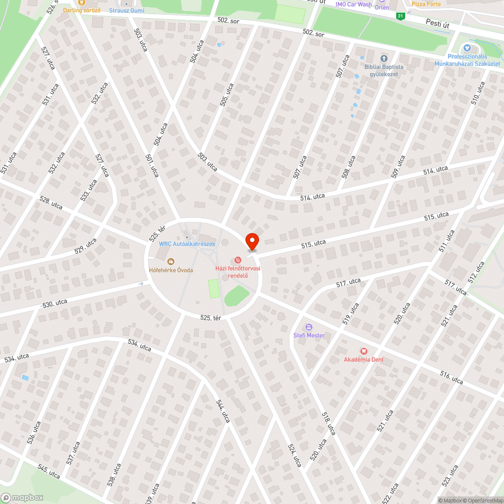 Parkoló az orvosi rendelő előtt... bejelentés helye