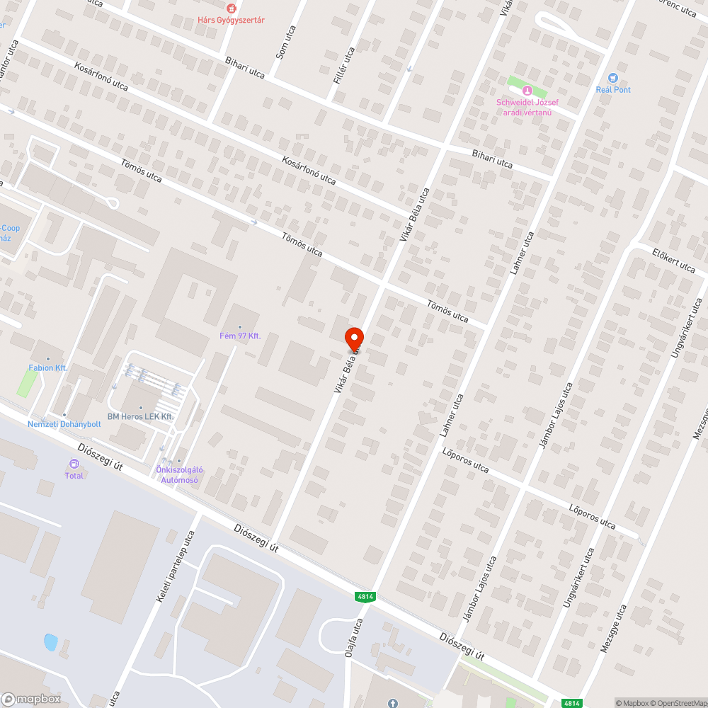 Kátyú bejelentés helye