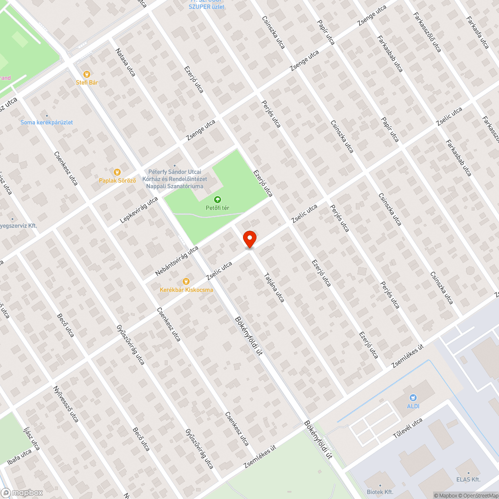 kacsaúsztató a Petőfi tér melletti Zselic utca bejelentés helye