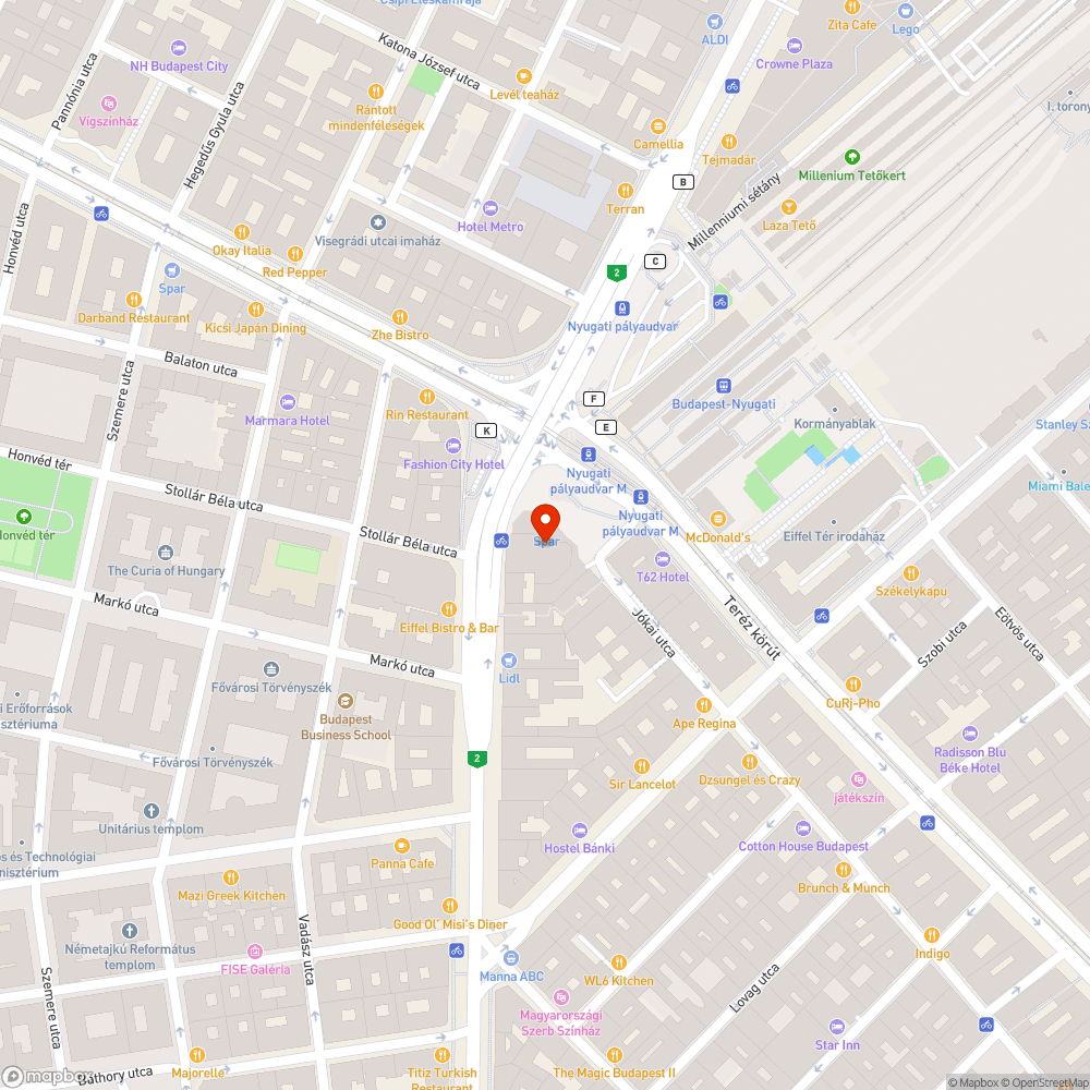 NYUGATI TÉR FORGÓ ÓRA bejelentés helye