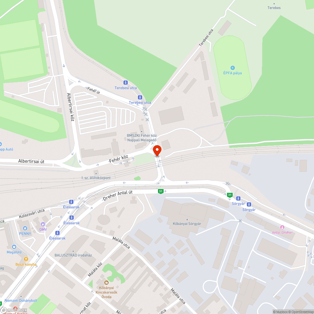 Veszélyes sin pálya szakasz az Éles saroknál bejelentés helye