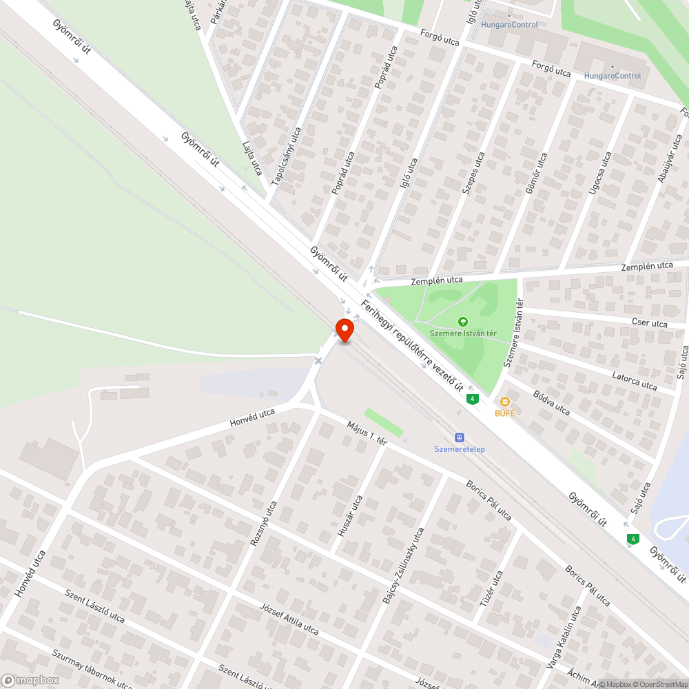 A Szemere telepi vasúti átjáró bejelentés helye