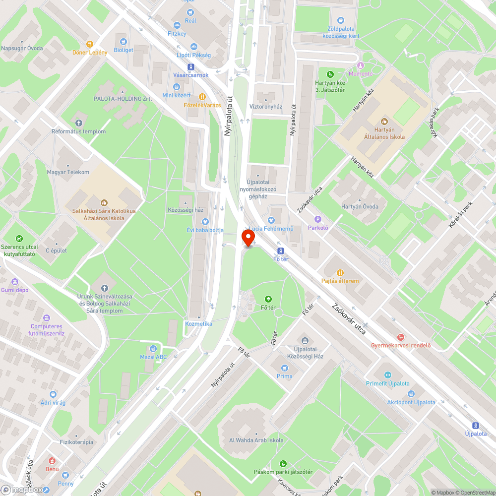 Botlásveszélyes gyalogátkelő bejelentés helye