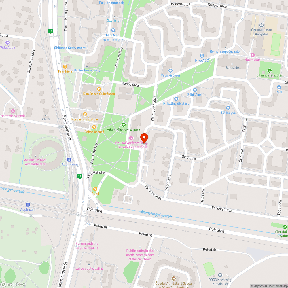 Kátyútenger a Vizimolnár utcában bejelentés helye