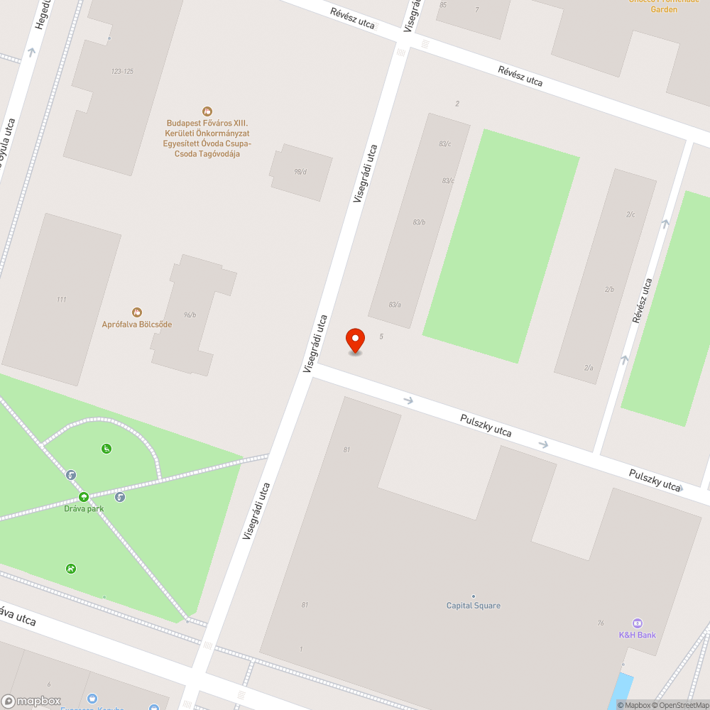 Kidőlt poller a XIII. ker. Visegrádi utca és Pulszky u. sarkon bejelentés helye