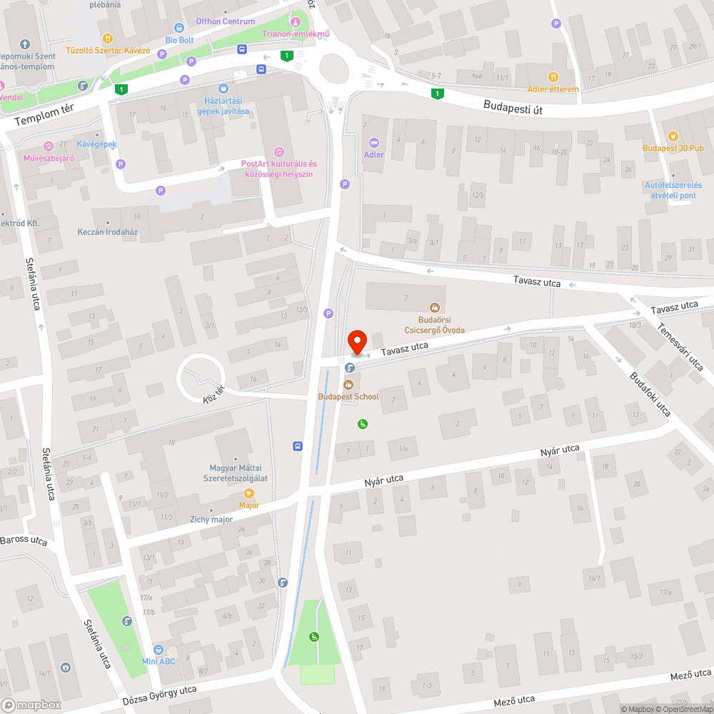 Utcai kék ivókút - nem folyik a víz bejelentés helye