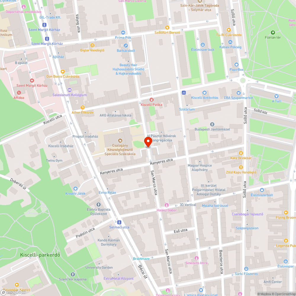 Kiszáradt fa bejelentés helye