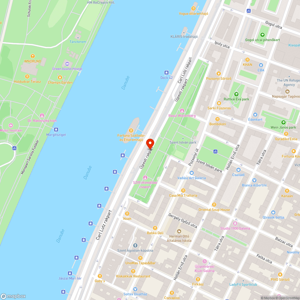 Kidőlt poller a Szent István parknál bejelentés helye