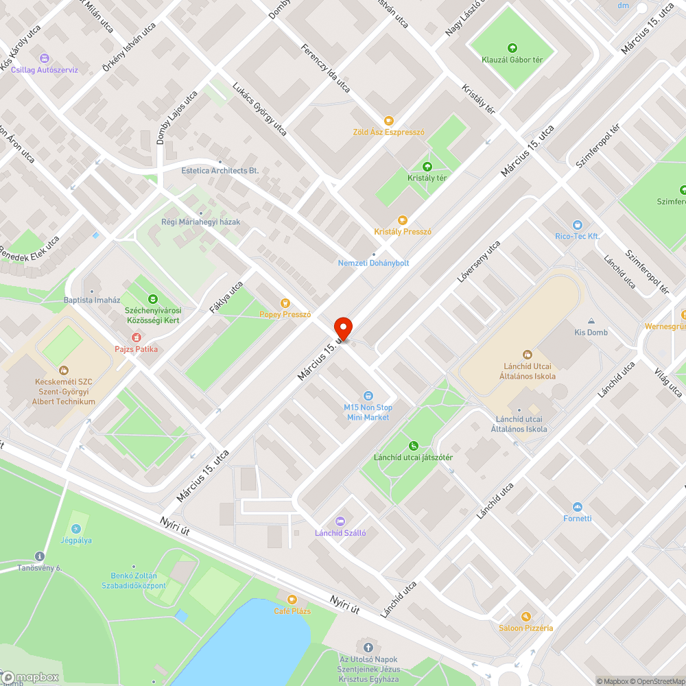 Balesetveszélyes akadálymentes járdalehajtó a Március 15-e utca mentén bejelentés helye