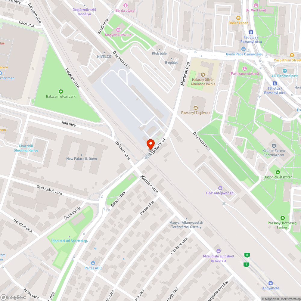 Fémhulladék a kerékpárúton bejelentés helye