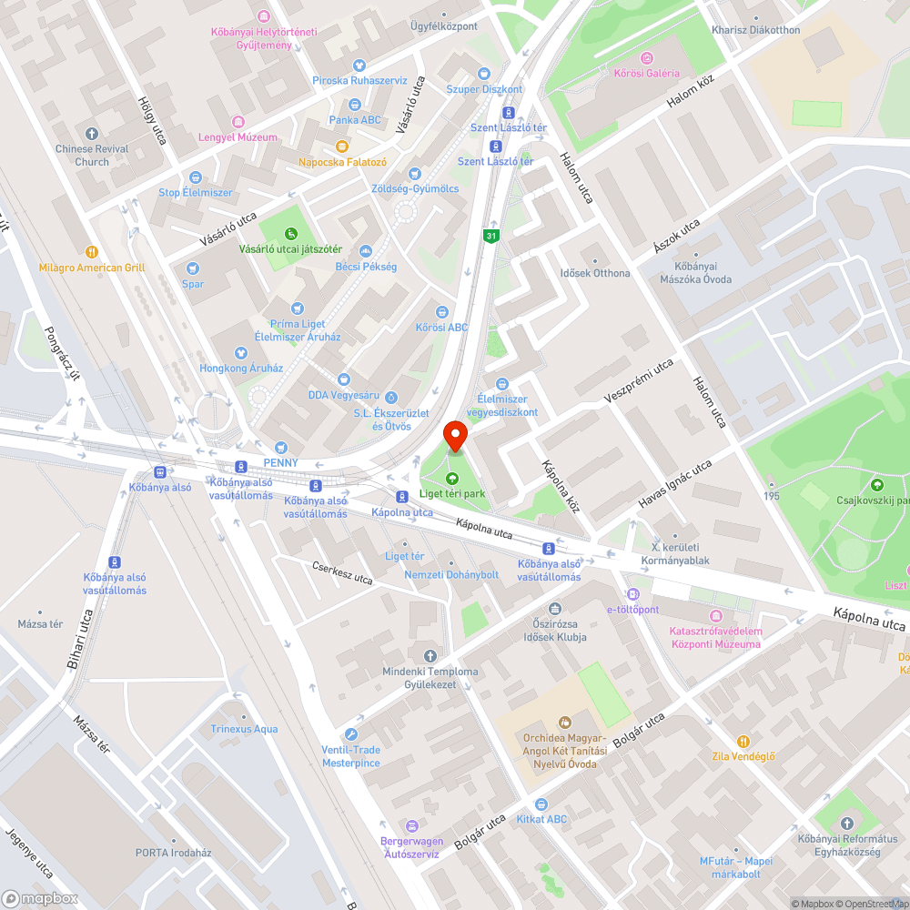 Elavult koszos utasváró/ Liget téri 9-es buszmegálló a belváros felé bejelentés helye