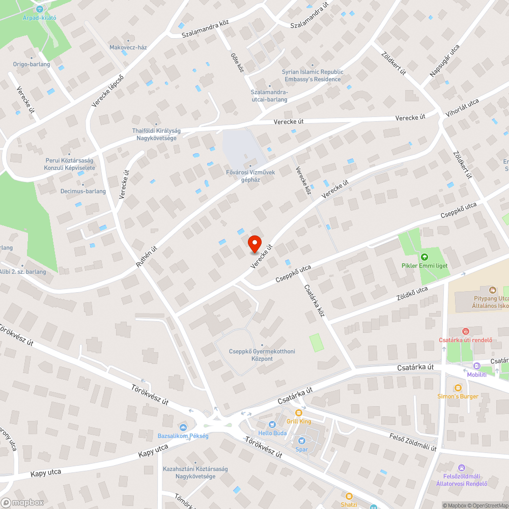 Kátyúk a Verecke úton bejelentés helye