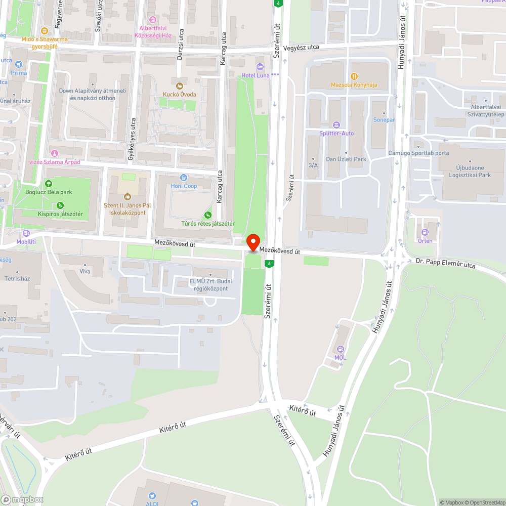 Kátyú bejelentés helye