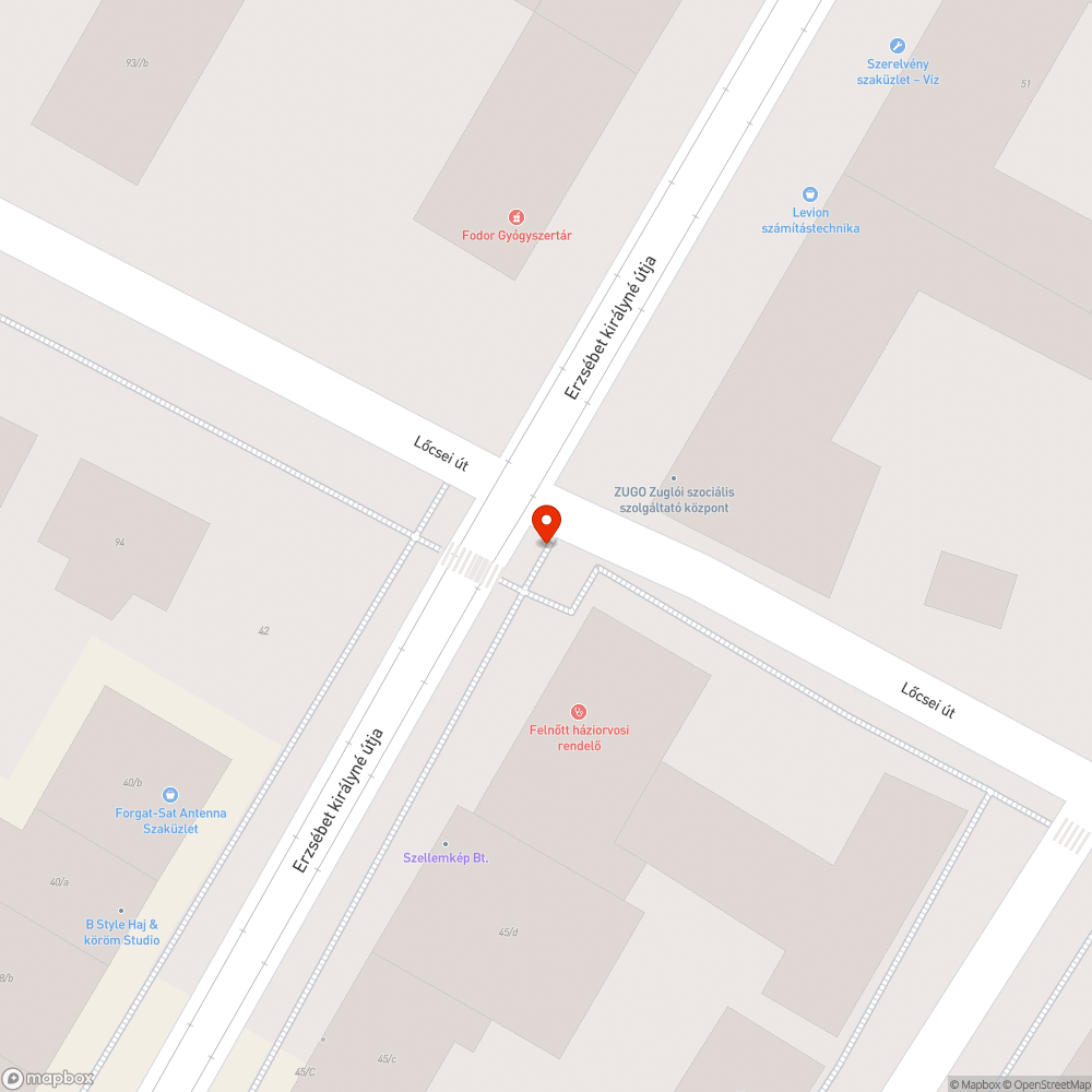 Szabálytalan parkolás, kopott zebra bejelentés helye