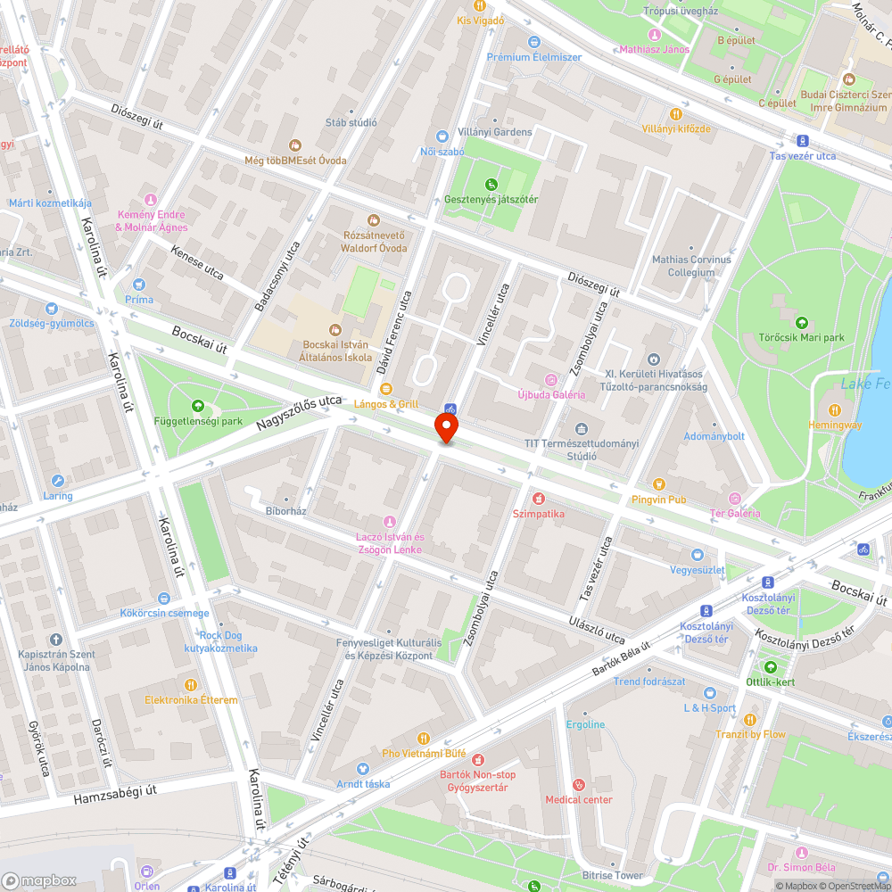 Gaz/ elhanyagolt zöld felület az új Bocskai úton bejelentés helye