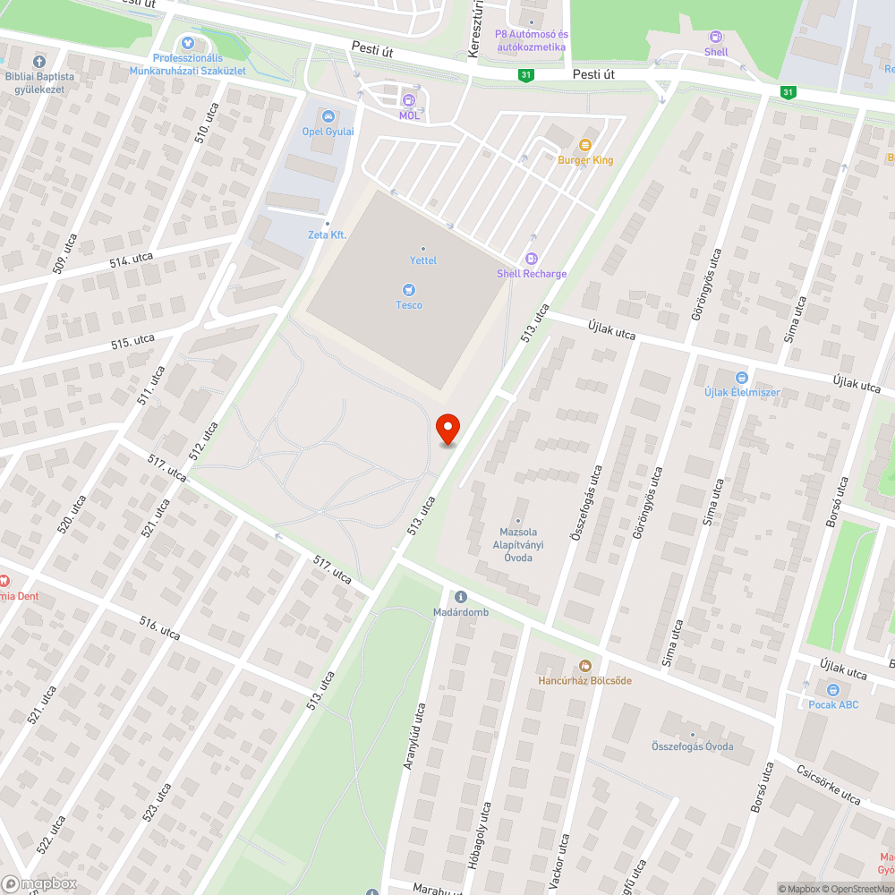 ...kihajlott az útra... bejelentés helye