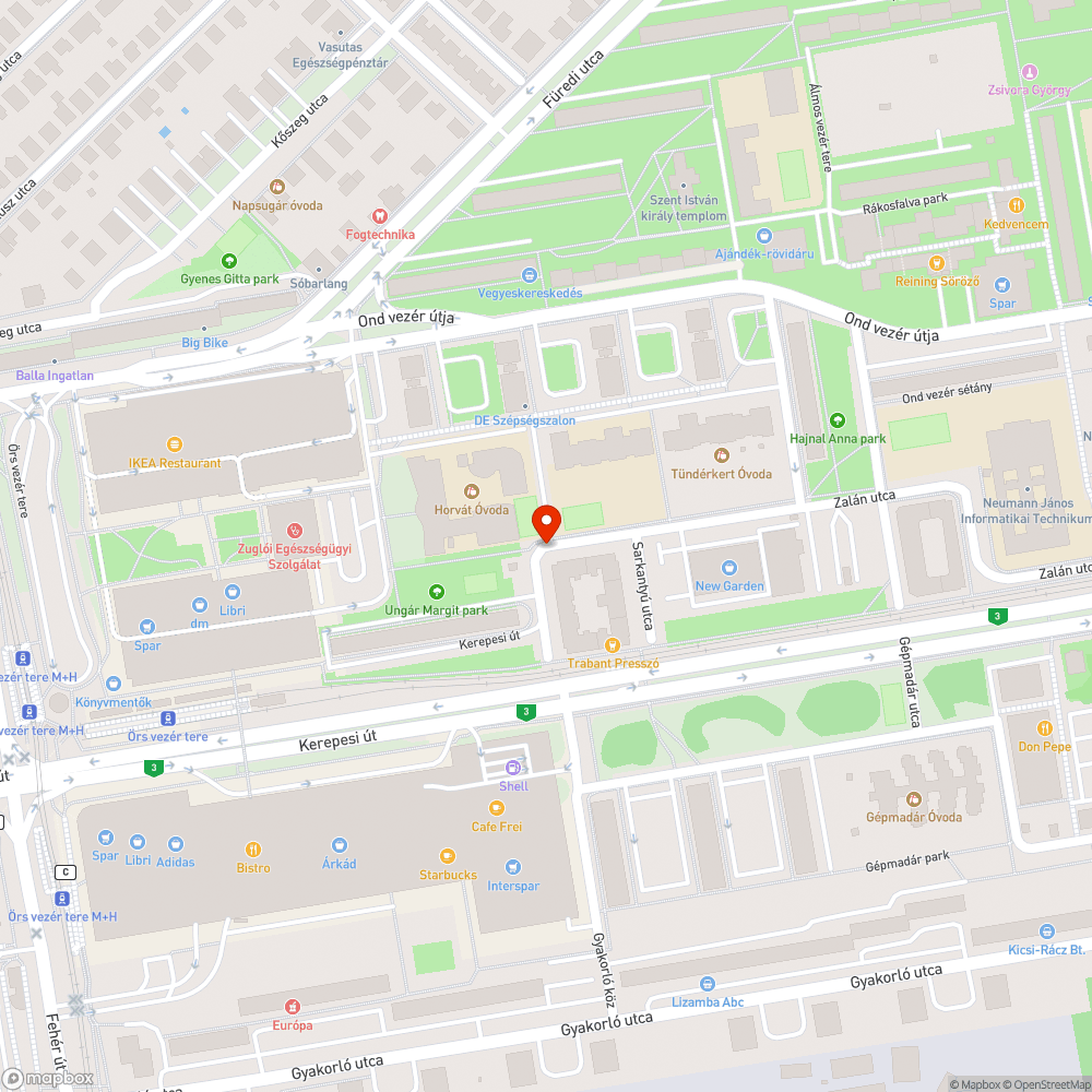 Lerakott szemét a Zalán utcánál bejelentés helye