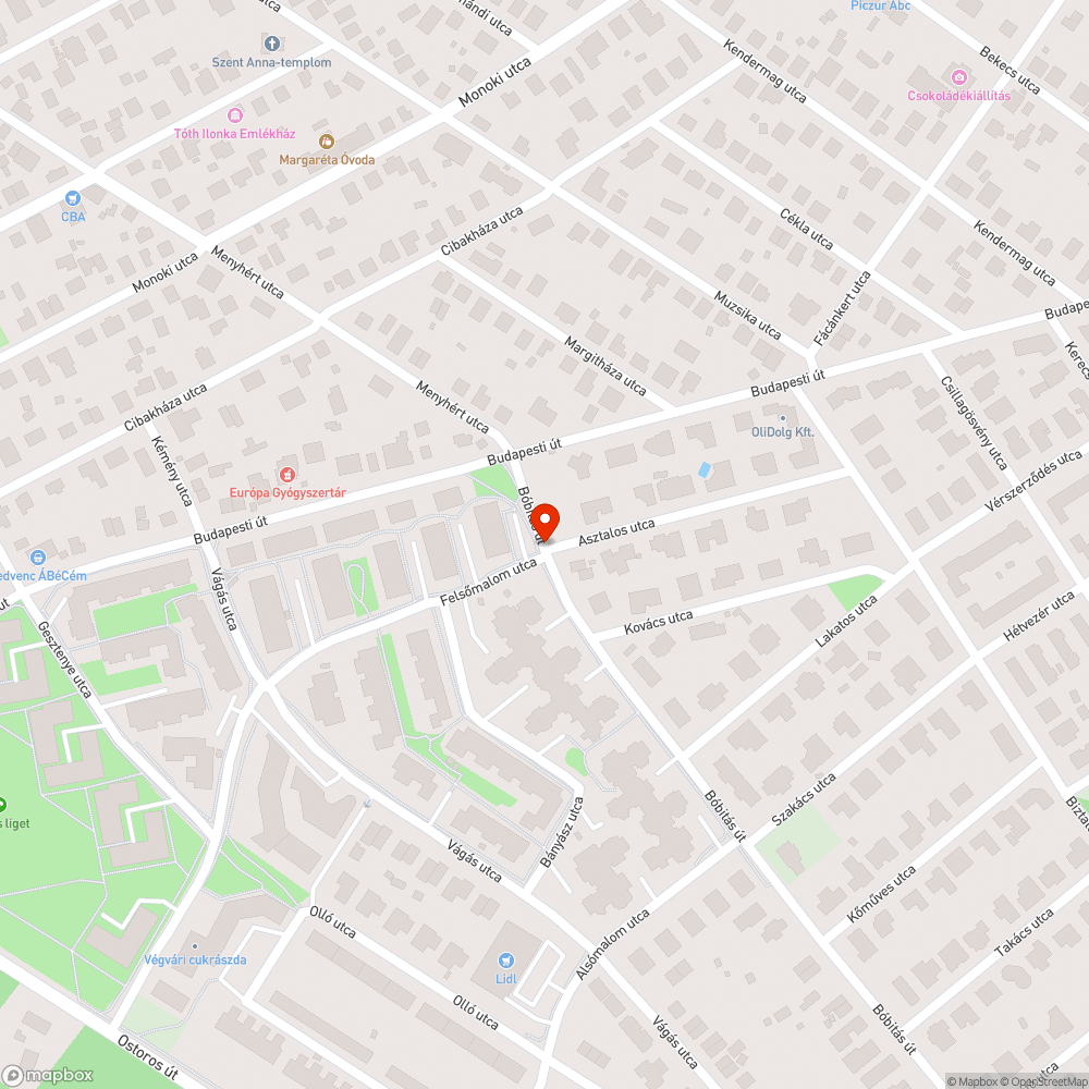 Szemét bejelentés helye