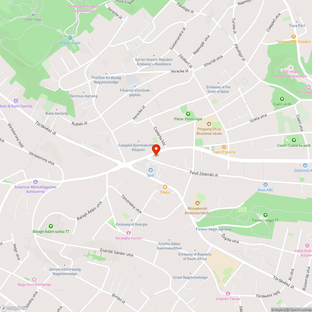 Rózsadomb Center – parkolás bejelentés helye
