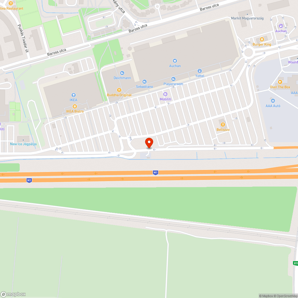 Megsüllyedt, beszakadás előtti (?) aszfaltburkolat bejelentés helye