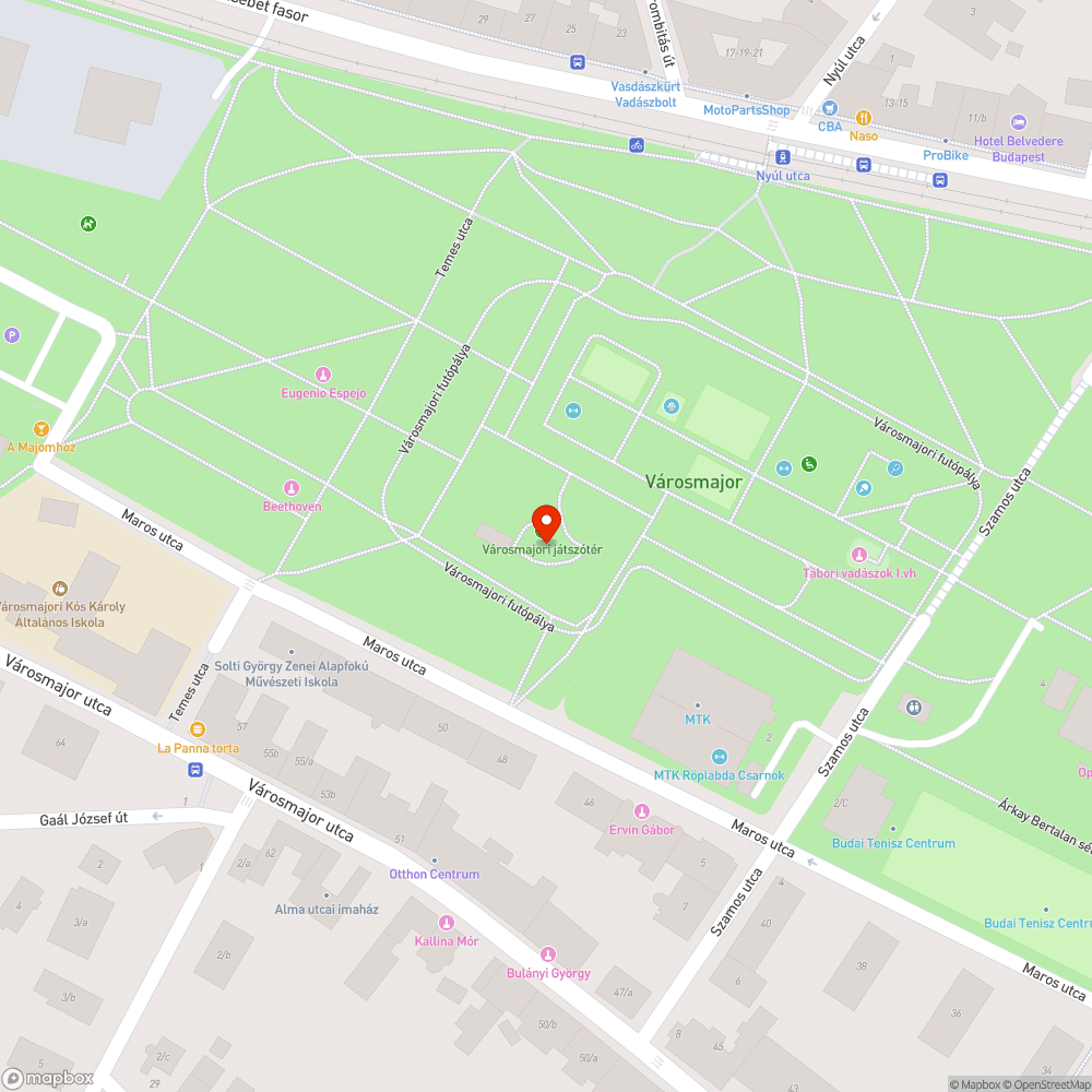 Városmajori játszótér kisház korhadt tető bejelentés helye